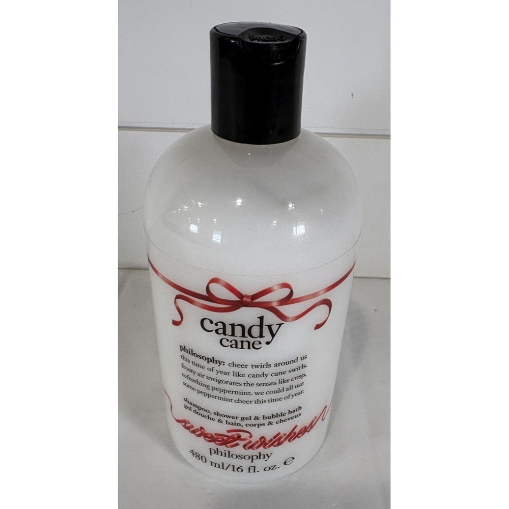 PHILOSOPHY CANDY CANE SHAMPOO, SHOWER GEL & BUBBLE BATH 16 OZ NWOB